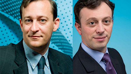 (v.l.n.r) Melchior Dechelette, Fondsmanager des Amundi Funds Equity Emerging Minimum Variance und Christian Mathern, Leiter von Amundi Schweiz
