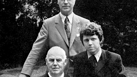 Hans Vontobel mit Vater Jakob und Sohn Hans-Dieter in einer Aufnahme von 1974