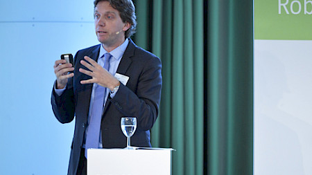 Filippo Veglio, Managing Director, Global & Social Impact World Business Council for Sustainable Development (WBCSD) zum Thema Vorzüge der Nachhaltigkeit für die Gesellschaft, Unternehmen und Investoren. Bild: Rainer Wolfsberger (RobecoSAM)