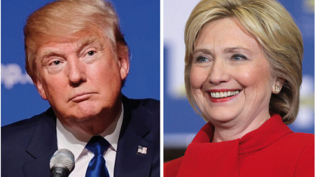 Wer macht das Rennen? Donald Trump (l.) oder Hillary Clinton.