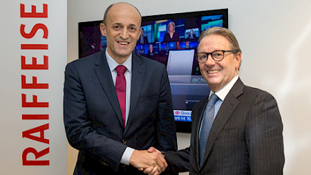 Der neue und der alte Leiter des "Sede Svizzera italiana": Marzio Grassi (links) und Romano Massera.