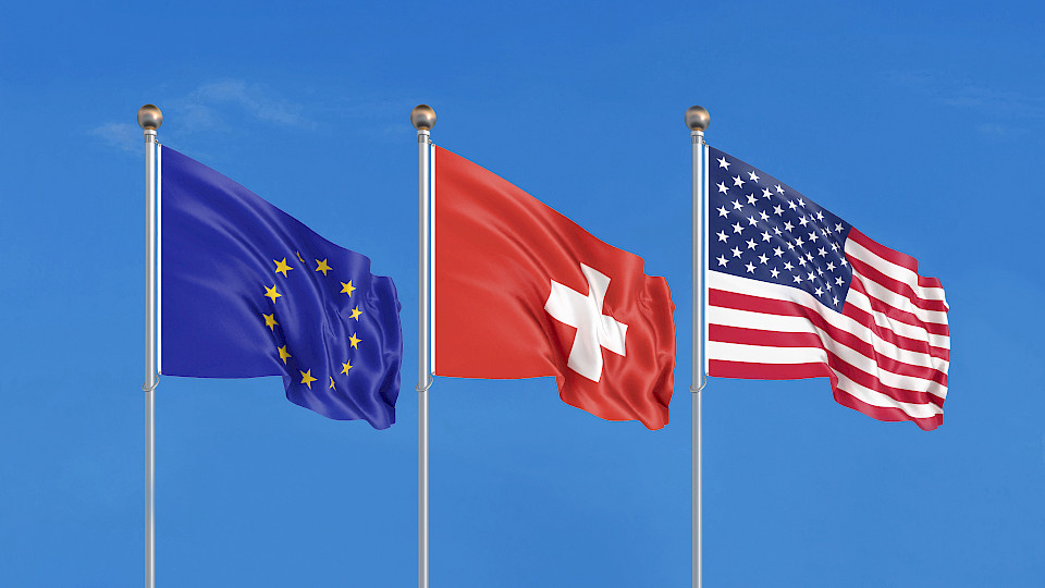 Sowohl beim Rahmenabkommen mit der EU als auch im Aussenhandel mit den USA ist die Schweiz gefordert. (Shutterstock.cm/J_UK)