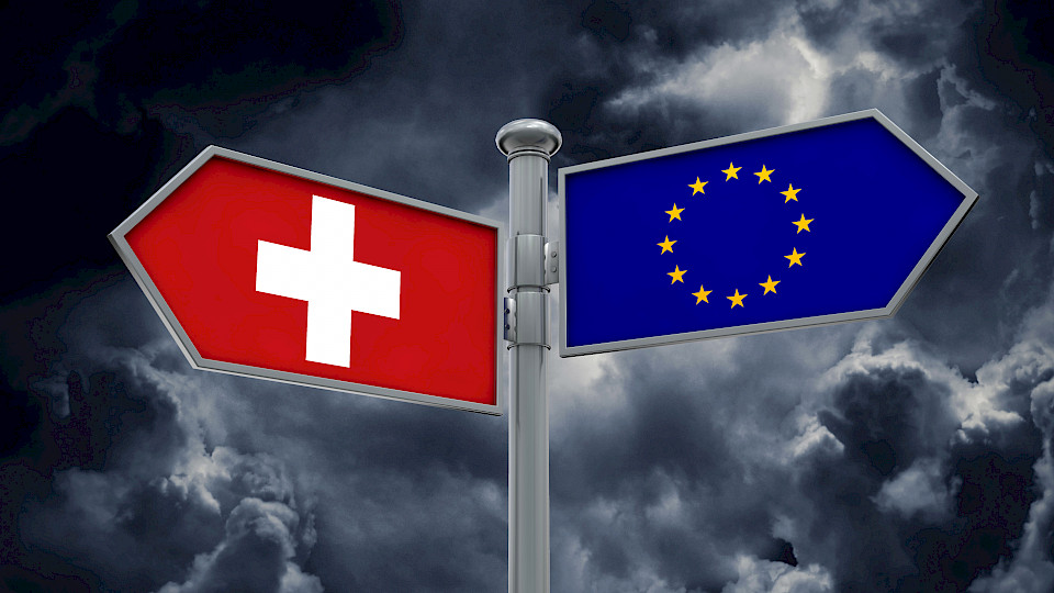 Das Nichtzustandekommen des Rahmenabkommens zwischen der Schweiz und der EU hat laut BAK Economics nachteilige wirtschaftliche Auswirkungen. (Bild: Shutterstock.com/Inkdrop)