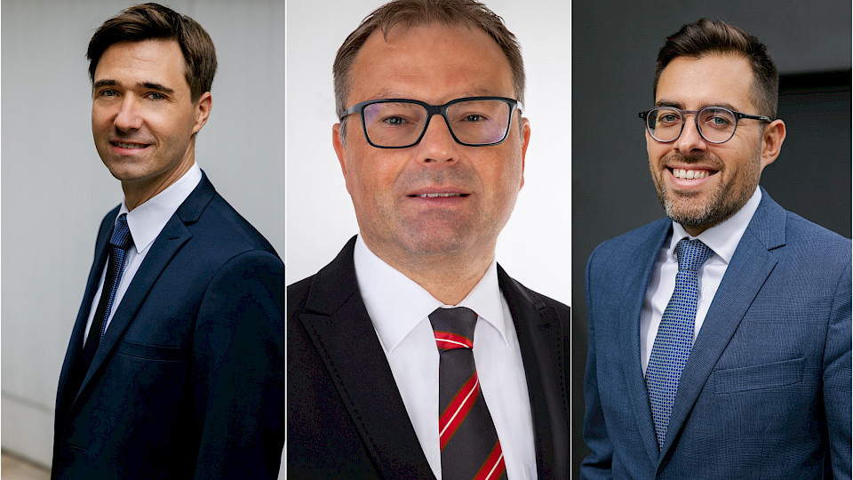 Torsten von Bartenwerffer, Jürgen Dahlhoff und Alexandre Fade (v.l.n.r.) verstärken das Team von Fisch AM. (Bilder: zVg)