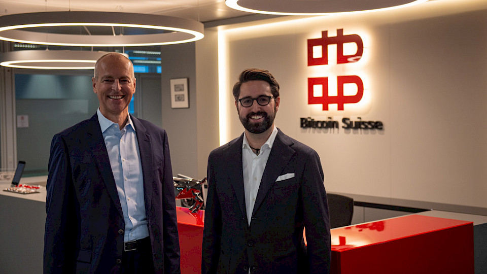 CEO Dirk Klee (links) und VR-Präsident Luzius Meisser, Bitcoin Suisse
