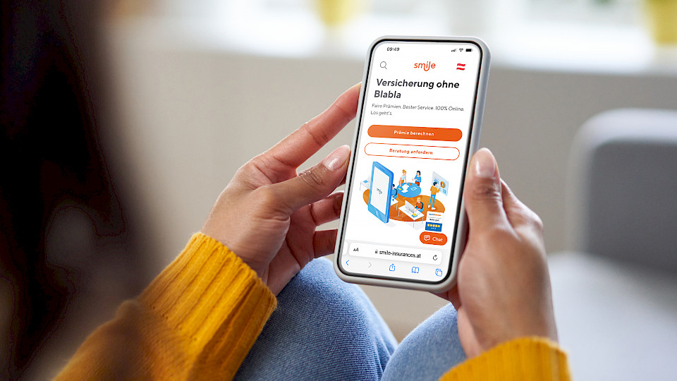 Ab sofort auch auf dem österreichischen Markt verfügbar; die Online-Versicherung "Smile" (Bild: PD)