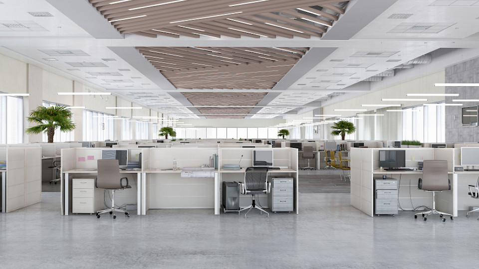 Leere Büros belasten die Immobilien-Investoren. (Bild Shutterstock/Sergey Nivens)