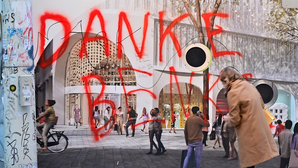 Farbige Proteste und Milliardenforderungen gegen Signa Prima respektive Rene Benko. (Bild Spitzi-Foto/Shutterstock)