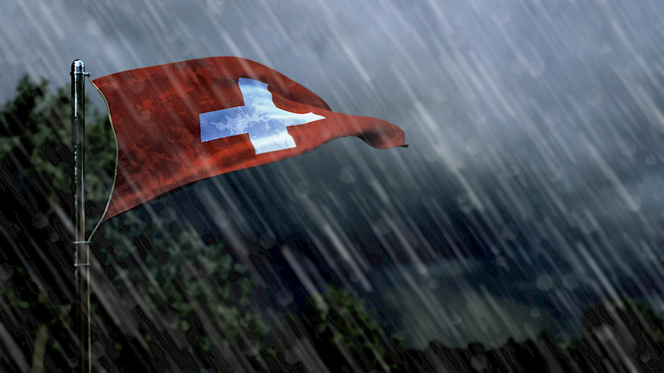 Von den Unwetterkosten im ersten halben Jahr dürften rund 47 Mio. Franken auf Hochwasser und 17 Mio. auf Hagel entfallen. (Bild: Shutterstock.com/Dancing_Man)