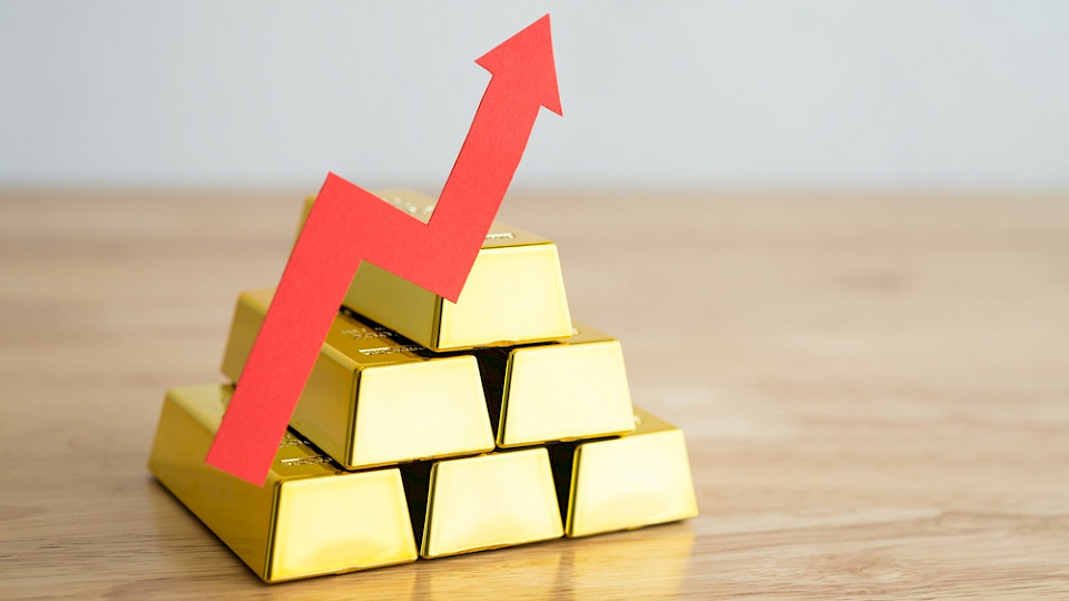 Der Goldpreis erreichte auch in Franken ein neues Rekordhoch. (Bild pla2na/Shutterstock)