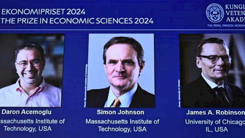 Die drei ausgezeichneten Professoren:  Daron Acemoglu, Simon Johnson und James A. Robinson. (Bild pd)