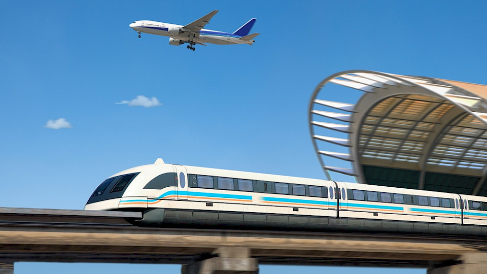 Der Shanghai Maglev gleitet mit unglaublichen 460 Stundenkilometern fast lautlos dahin. (Bild cyo bo/Shutterstock)