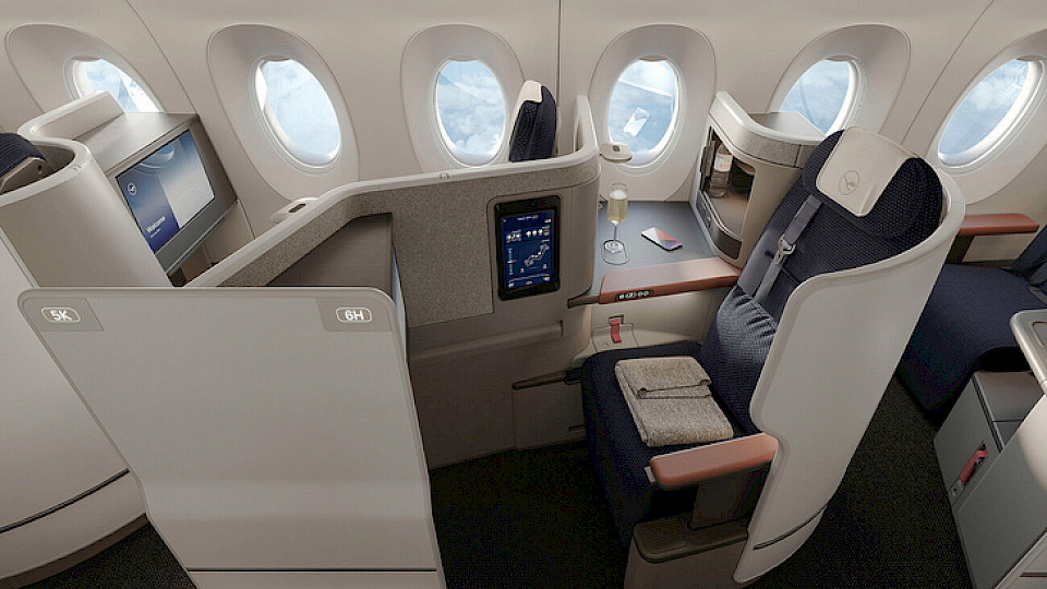 So sieht die neue Kabinenausstattung in Business Class von Lufthansa aus. (Bild pd)