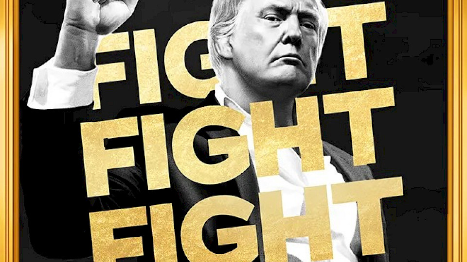 Das Logo von $Trump erinnert an den Attentatsversuch auf Donald Trump (Bild: https://gettrumpmemes.com/#tokenomics).