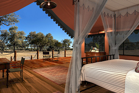 Safari-Erlebnis pur: Das Mbamba Camp liegt mitten im Unesco-Weltnaturerbe des Okavango-Deltas. (Bild: Natural Selection)