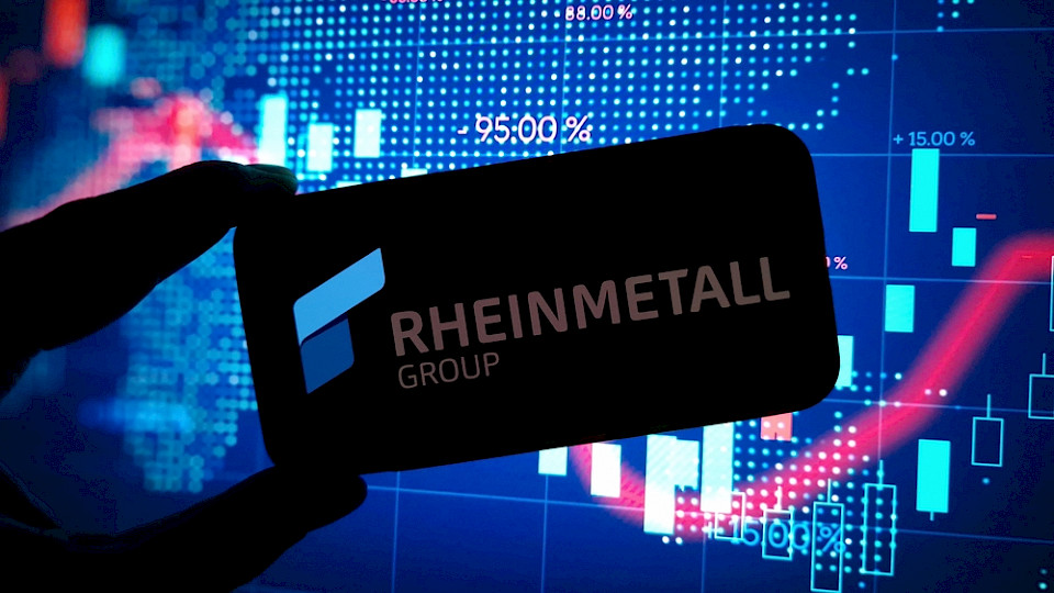 Unter anderem Dank den Rüstungsaktien wie Rheinmetall steigt der Dax auf einen neuen Rekord. (Bild Piotr Swat/Shutterstock)