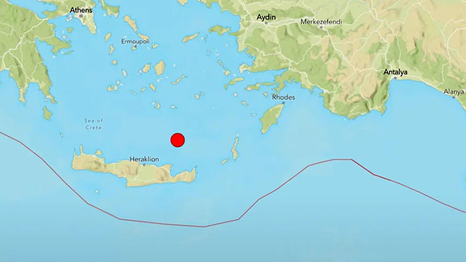 Das Epizentrum des Erdbebens lag nördlich von Kreta – spürbar war es bis nach Zypern. (Bild: Screenshot Youtube / The Earth Master)
