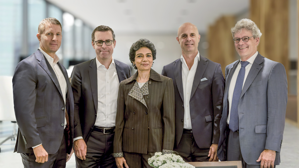 Die Partner von Point Capital: (von links) Martin Peter, Jules Kappeler, Gillian Hollenstein, Javier Garcia und Andreas Hubmann. (Bild pd)