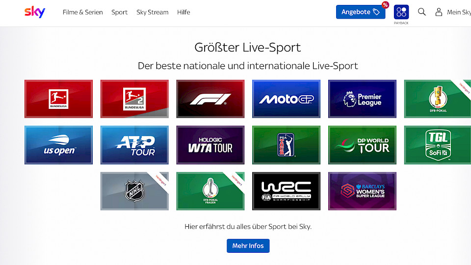 Sky ist laut RTL eine der stärksten Unterhaltungs- und Sportmarken in Europa. (Bild Screenshot)