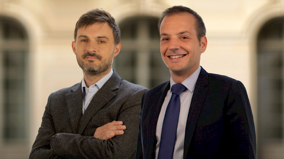 Julien Boy und Samuel Gruen (links), Manager des Fonds R-co Valor Bond Opportunities. (Bild pd)