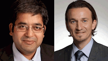 Ajay Jain, Global Head of Portfolio Engineering, und Gil Platteau, Leiter von Barclays Funds and Advisory Schweiz